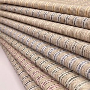 Ticking Striped Stripes Premium Cotton Rich Linen Fabric Bags Crafts Dress Blinds Curtains Quilting Patchwork Upholstery | 108" - 275cm Wide