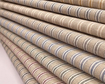 Ticking Striped Stripes Premium Cotton Rich Linen Fabric Bags Crafts Dress Blinds Curtains Quilting Patchwork Upholstery | 108" - 275cm Wide