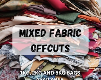 Clearance Fabric Remnants Scrap Bundle Mixed Offcuts Upholstery Leather Cotton Linen Polyester 1kg 2kg 5kg