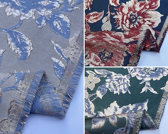 Metallic Brokat Jacquard Glänzende Blumen Blumen Kostüme Kleidung Kleid Röcke Handwerk Zubehör Display Stoff Material | 54" - 137 cm breit