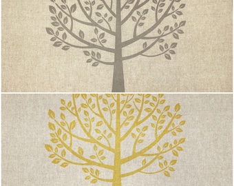 Mulberry Trees Digital Print Design Premium Cotton Rich Linen Fabric Bags Crafts Cushions Quilting Patchwork Upholstery | Sold Per Panel