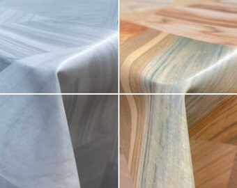Wood Effect Pattern Design Designer Table Cloth Wipe Clean Wipeable Rectangle Vinyl Table PVC Cover Protector | Range of Sizes