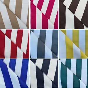 Tough Water UV Resistant PU Coated Striped Coloured Whitesands Teflon Heavy Duty Outdoor Canvas Gazebos Upholstery Fabric | 60&quot; - 150 cm