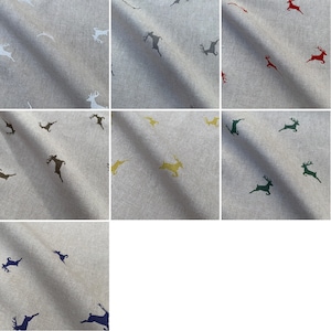 Cervi delle Highland Animali Stampa Cotone Ricco Tessuto di lino Borse Artigianato Tende Tende Quilting Patchwork Tappezzeria / 55"-140 cm / Venduto al metro
