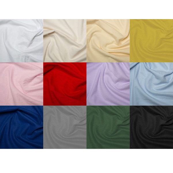 Woven Plain 100% Brushed Cotton Winceyette Soft Flannel Flannelette Fabric Blankets Fleece Bedding Baby Wear Warm Clothing | 40"- 105cm Wide