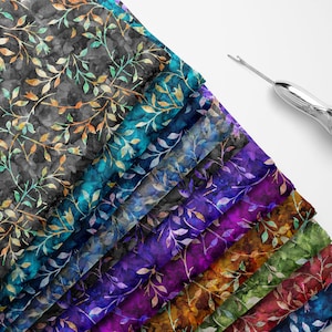 100% cotone Batik Trail disegno stampato floreale per arte e artigianato sartoria bambini decorazioni per la casa progetti di cucito tessuto / 55" - 140 cm di larghezza