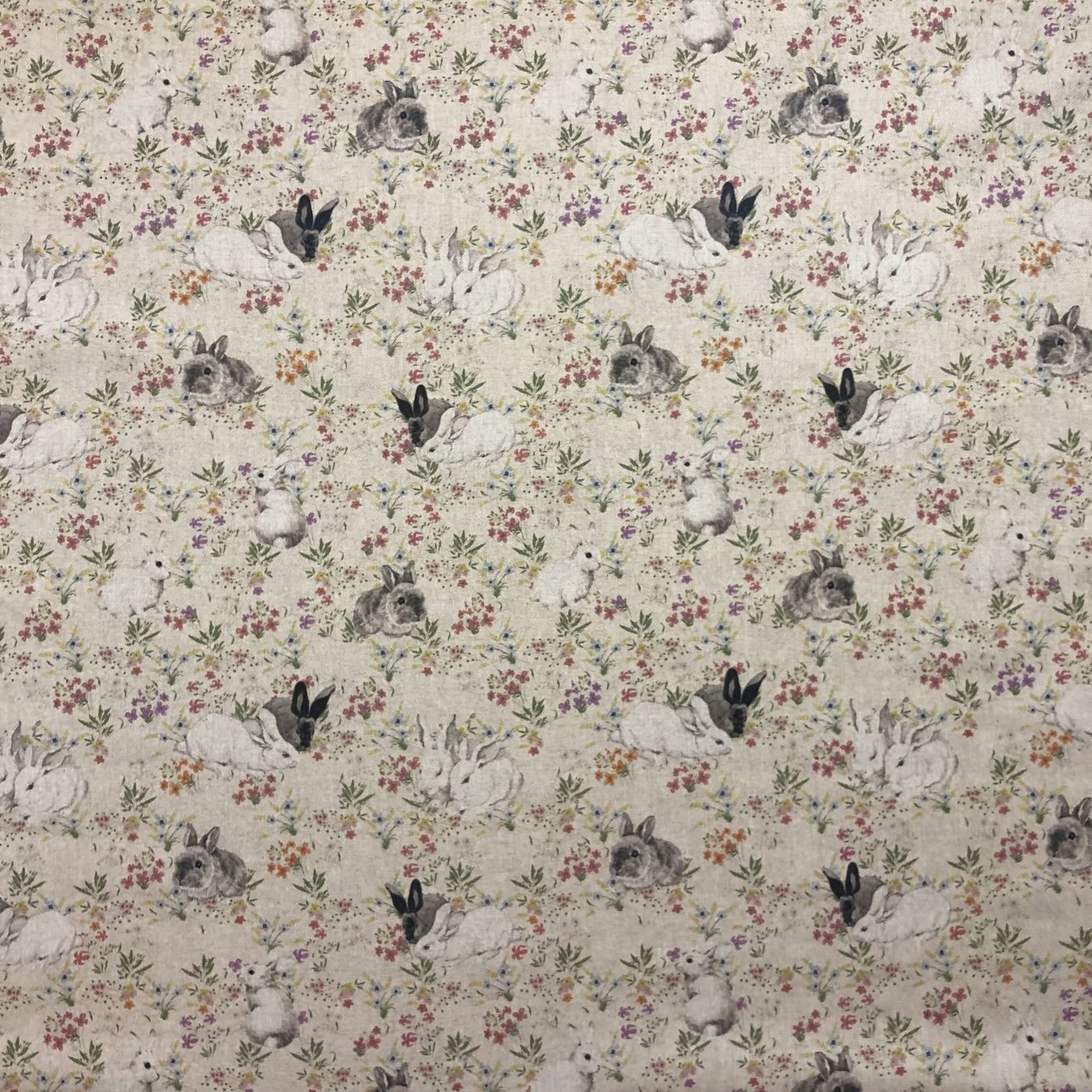 Animali E Fiori Design Stampato Digitale Cotone Ricco Lino Look