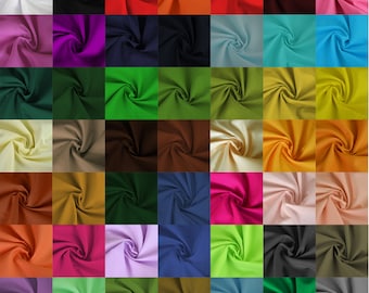 Plain Dyed Polycotton Fabric Material Poly Cotton Oeko Tex Certified Dress Making Craft Lining Home Décor Sewing Projects | 45" - 112cm Wide