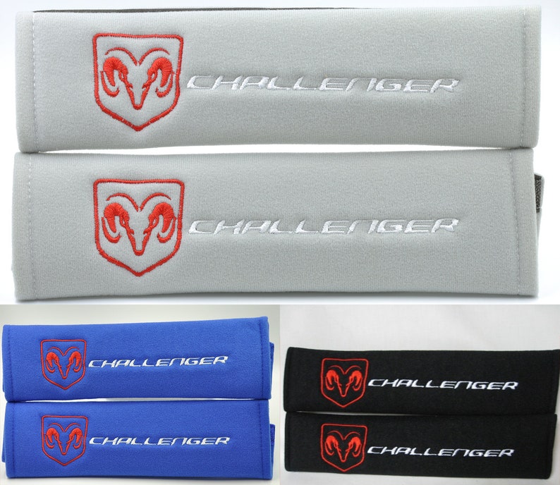 1 PAIR 2 pieces Dodge Challenger Embroidery Seat Belt Cover Etsy