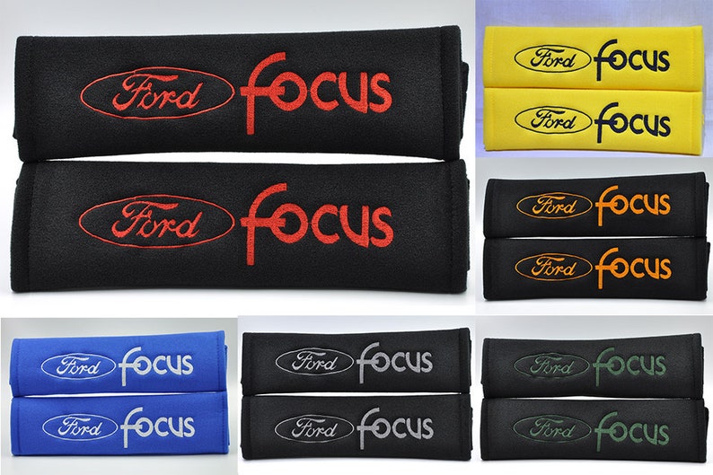 1 Pair 2 Pieces Ford Focus Embroidery Seat Belt Cover Cushion Shoulder Harness Pad