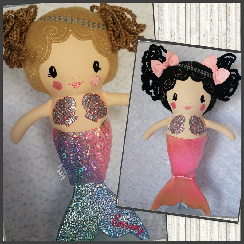 Handmade Rag Doll Mermaid Fabric Doll Custom Order Etsy