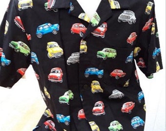 Mini cars themed men's casual shirt
