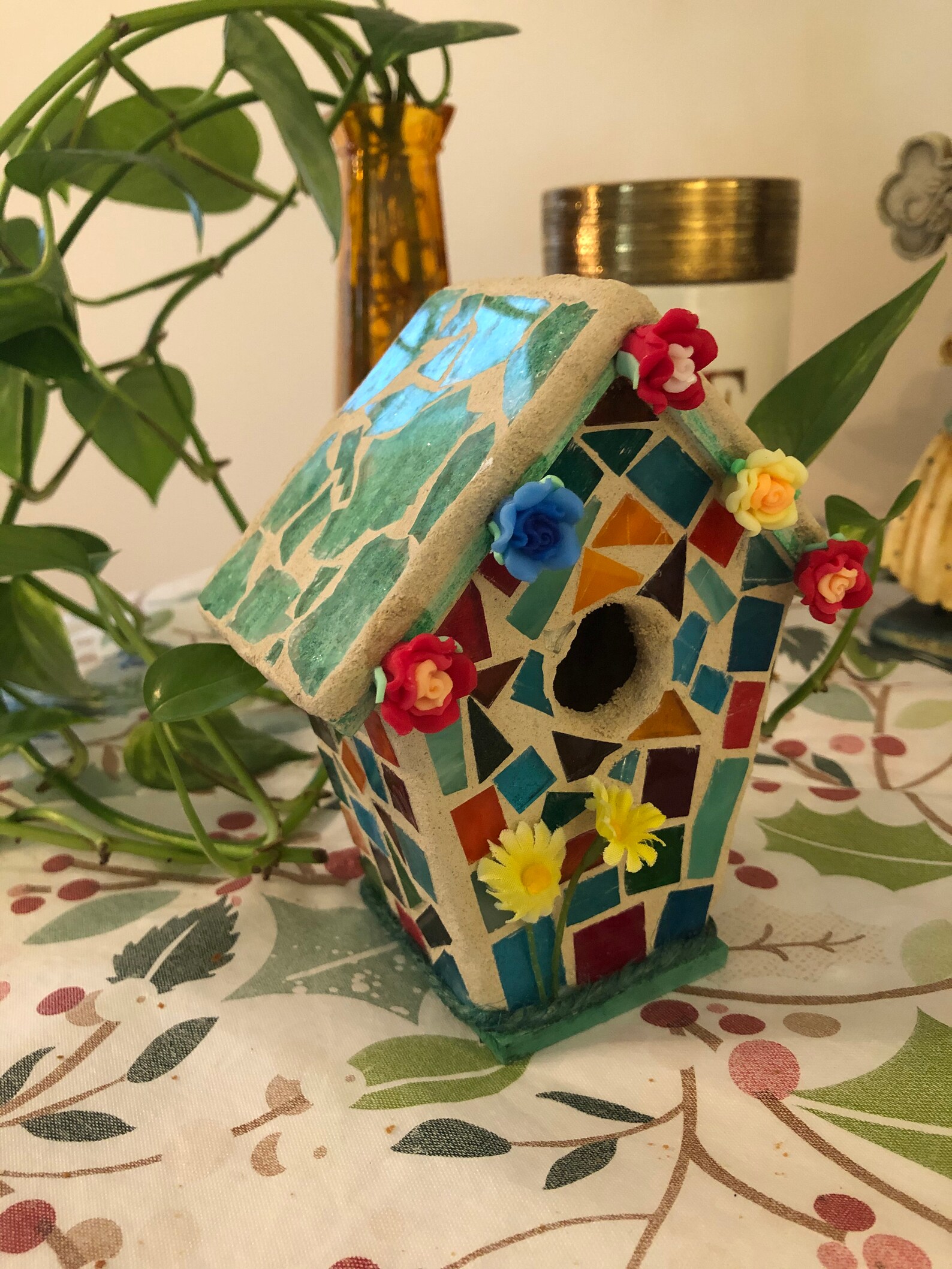 Decorative Mosaic Birdhouse Original OOAK Etsy