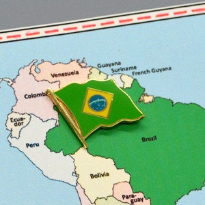 Brazil Flag Pin / Tie Tack / Lapel Pin / Country Flag Pin