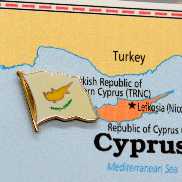 Cyprus Flag Pin / Tie Tack / Lapel Pin / Country Flag Pin