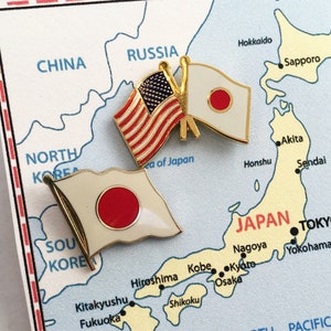 Japan Flag Pins / Tie Tack / Lapel Pin / Country Flag Pin & Friendship Flag Pin