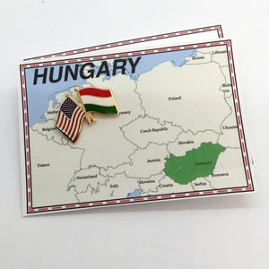 Hungary & USA Flag Pin / Tie Tack / Lapel Pin / Friendship Flag Pin