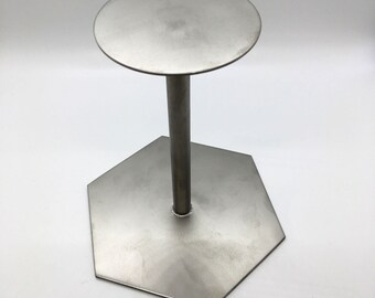 Hex Display Stand with removable Top Piece / Stainless Steel / Handmade