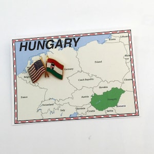 Hungary & USA Flag Pin / Tie Tack / Lapel Pin / Friendship Flag Pin
