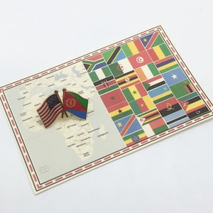 Eritrea & USA Flag Pin / Tie Tack / Lapel Pin / Friendship Flag Pin