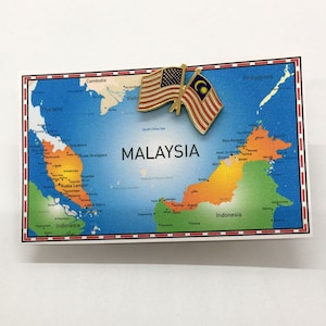 Malaysia and USA Double Flag Pin / Tie Tack / Lapel Pin / Friendship Flag Pin