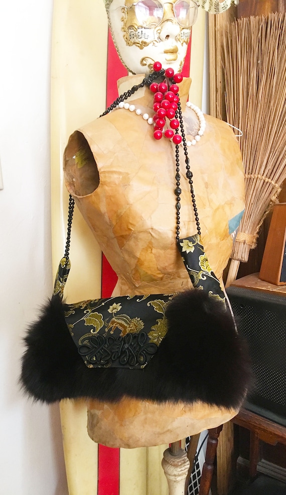 Mink Handbag Handcrafted Vintage Purse - image 9