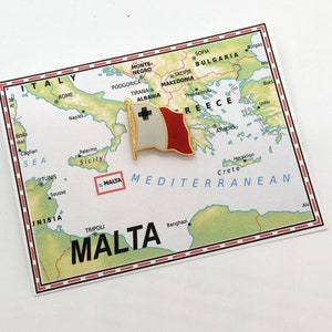 Malta Flag Pin / Tie Tack / Lapel Pin / Country Flag Pin