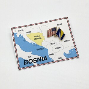 Bosnia & USA Flag Pin / Tie Tack / Lapel Pin / Friendship Flag Pin