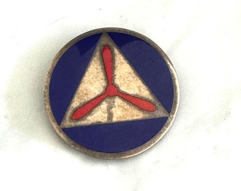 US WWII C.A.P. Civil Air Patrol Sterling Silver Hat Badge Pin