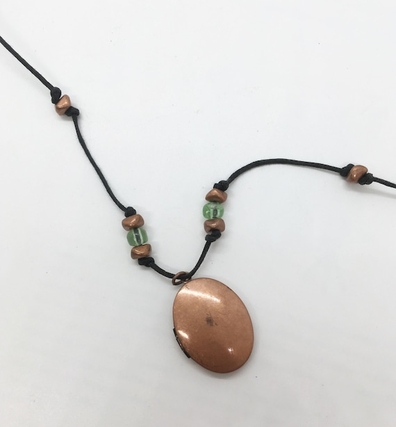 Antiqued Copper Locket Necklace