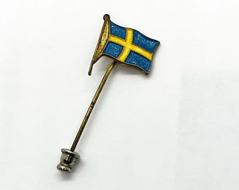 Vintage Sweden Flag Stick Pin / Lapel Pin / Country Flag Pin