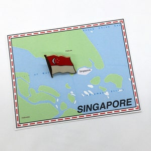 Singapore Flag Pin / Tie Tack / Lapel Pin / Country Flag Pin