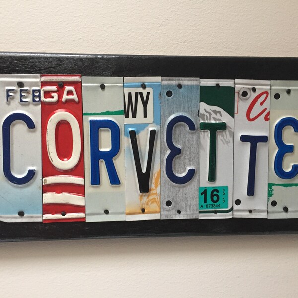 Corvette license plate sign