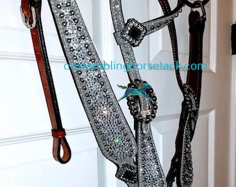 Clear Crystal Bridle Breast Collar Set ~ Western Horse Show Trail Barrels