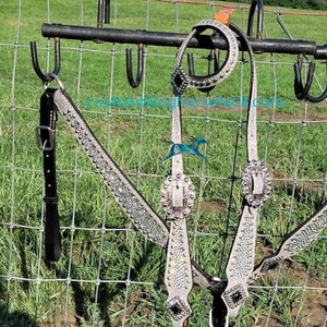 Schwarzes Leder & Kristall Brisuren Halsband Set ~ Western Horse Show Track Barrels