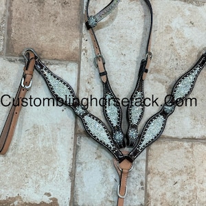 Ein Ohr-Kristall-Brustkragen-Set ~ Western Horse Show Track Barrels