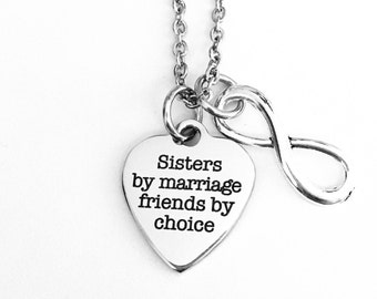 Sister in law petite necklace, sisters by marriage, best friend, girl power, Christmas present, birthday present, family, Valentines Day