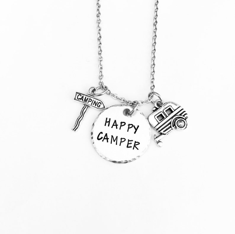 Happy Camper Necklace Keyring Camping RV Motorhome Etsy