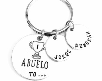 Abuelo keychain, Abuela, Mom, Daddy, Grandpa, Grandma keyring, gifts for Christmas, gifts for men, under 30, Birthday, Fathers Day, Spanish