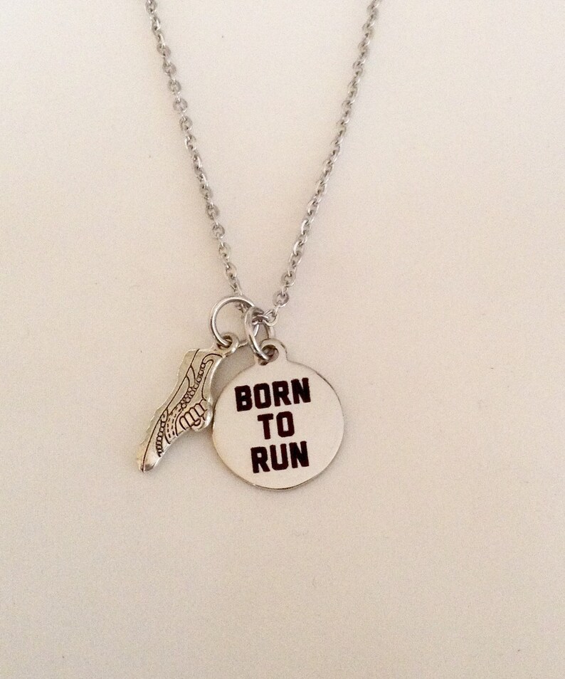 Runners necklace born to run marathon runners runners love Etsy