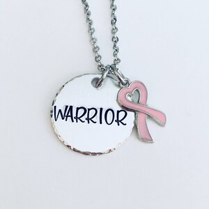 Breast cancer necklace, keyring, warrior princess, pink ribbon, gifts for her, gifts for mom, cancer awareness, save the boobies, tatas