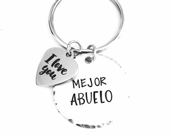 Abuelo keyring, Mejor Abuelo keychain, Abuela, grandfather, Spanish Grandpa, gifts for Abuela, Christmas presents, Mejor Abuela