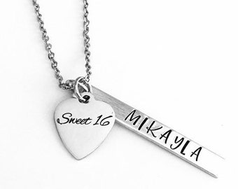 Sweet 16 necklace, 16th birthday, teenagers, teen girls, girls jewelry, birthday gifts, birthday presents for teen girl, name necklace