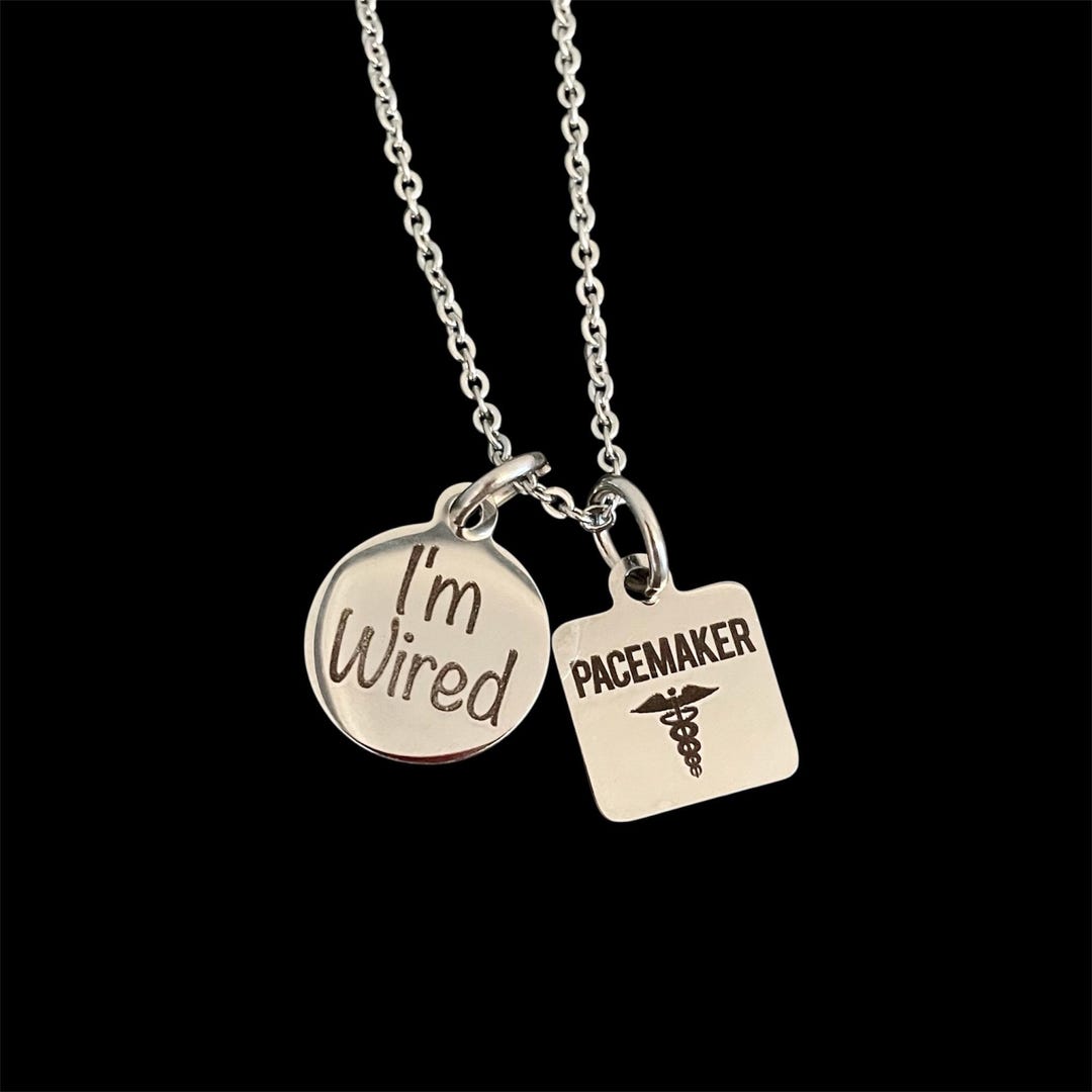 Pacemaker Stainless Steel, Laser, Printed Necklace, Jewelry, Medical ...