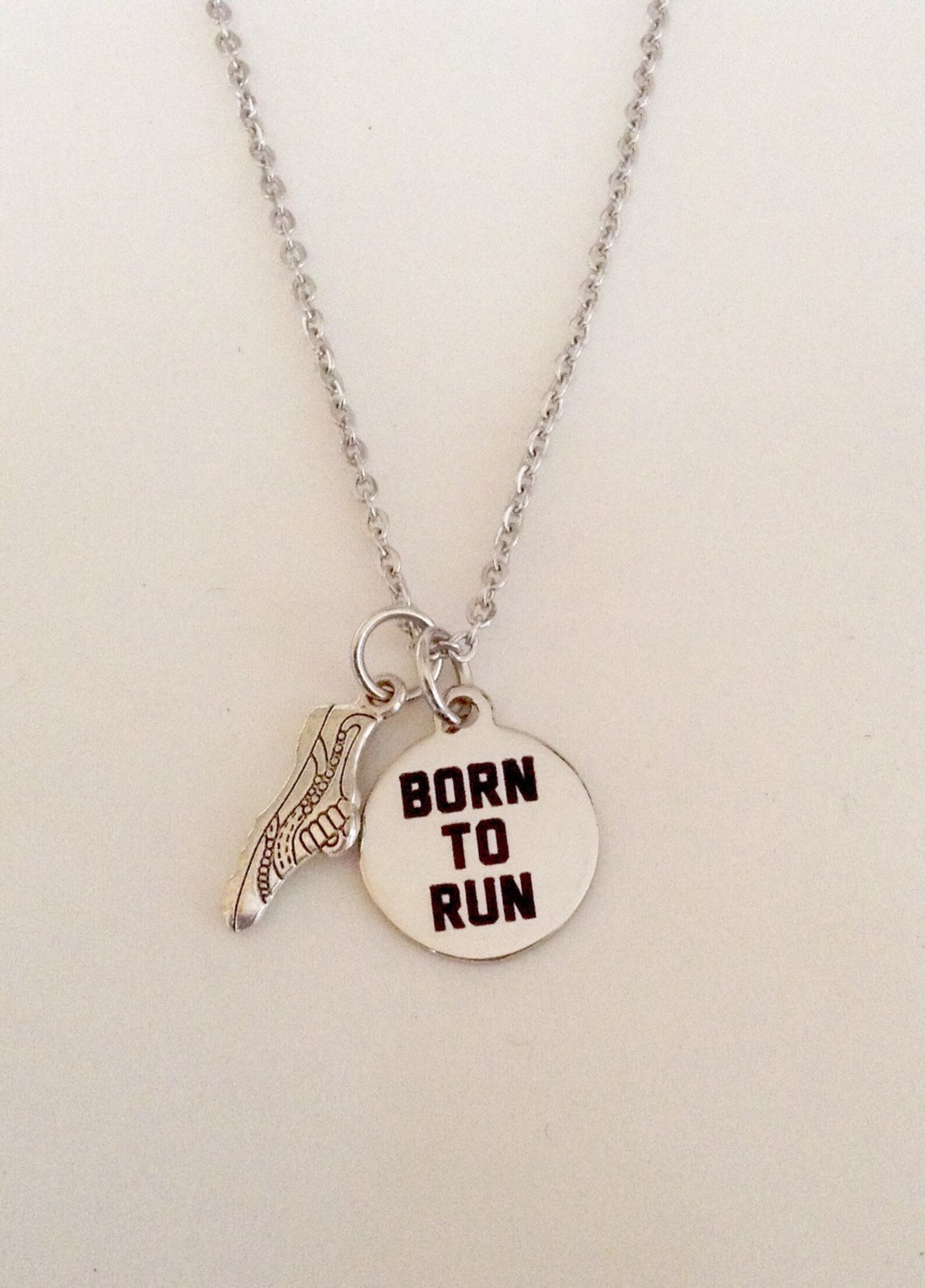 Runners necklace born to run marathon runners runners love Etsy