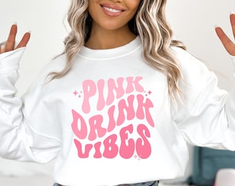 Pink Drink Vibes Unisex Heavy Blend™ Crewneck Sweatshirt, Plexus, Gut Health, Pink Drink, Plexus Swag, Plexus Gift