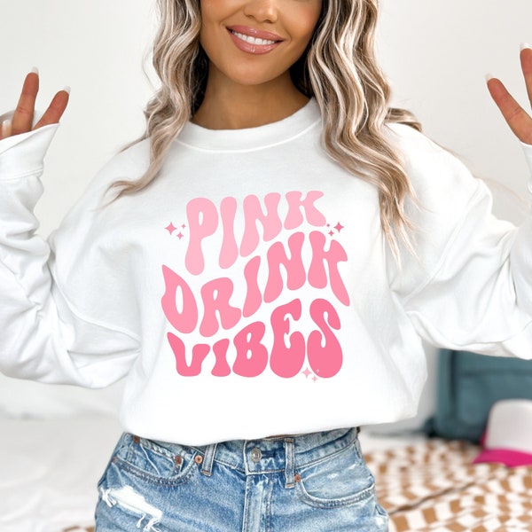 Pink Drink Vibes Unisex Heavy Blend™ Crewneck Sweatshirt, Plexus, Gut Health, Pink Drink, Plexus Swag, Plexus Gift