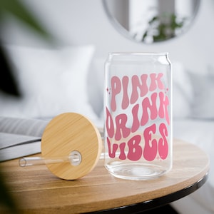 Pink Drink Vibes Libby Glass, 16oz, Plexus, Gut Health, Pink Drink, Plexus Swag