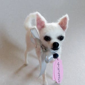 Needle Felted Miniature Dog OOAK Chihuahua Custom Pet Portrait Special Order by BibiPauk