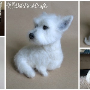 Needle Felted Miniature Dog OOAK West Highland White Terrier Custom Pet Portrait Special Order by BibiPauk